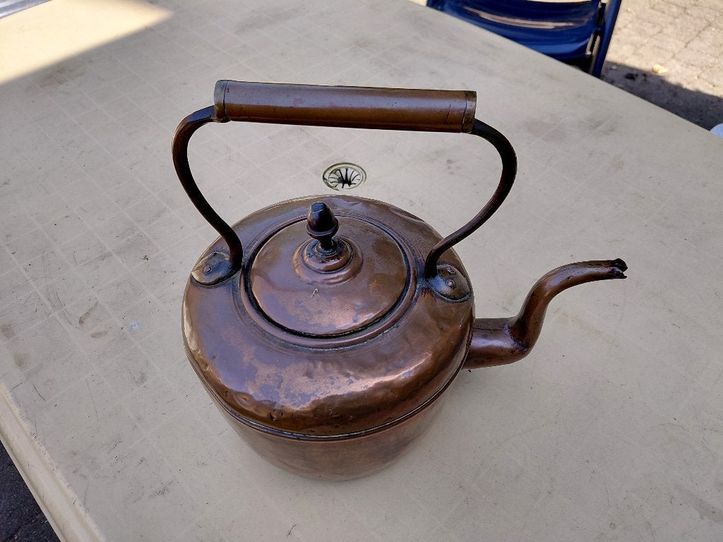 Antieke roodkoperen waterketel., Antiek en Kunst, Verzenden, Koper