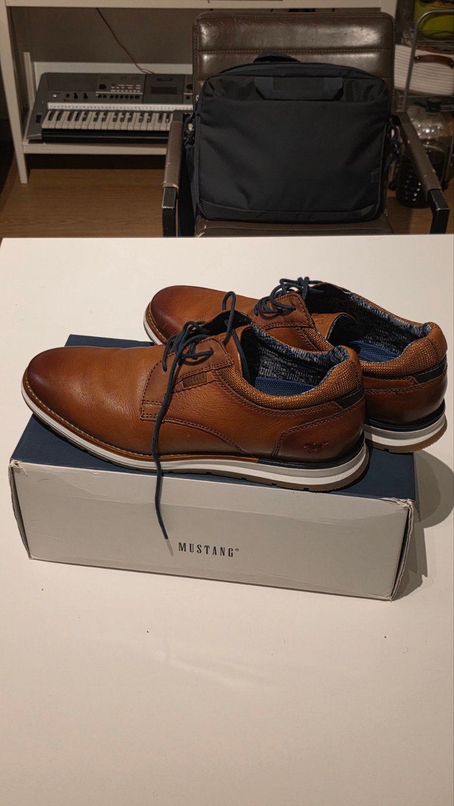 Mustang Nette Schoenen - Bruin Leer, Maat 44