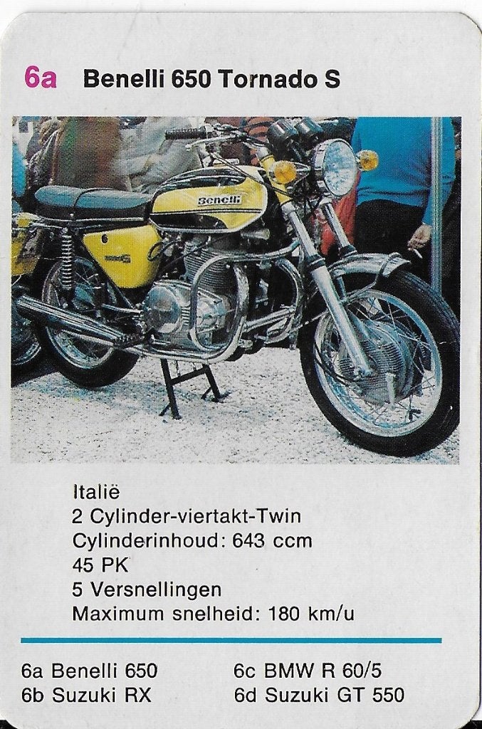 M119 motorkaartje benelli 650 tornado s ( 6a ), Ophalen of Verzenden, Zo goed als nieuw, Auto's