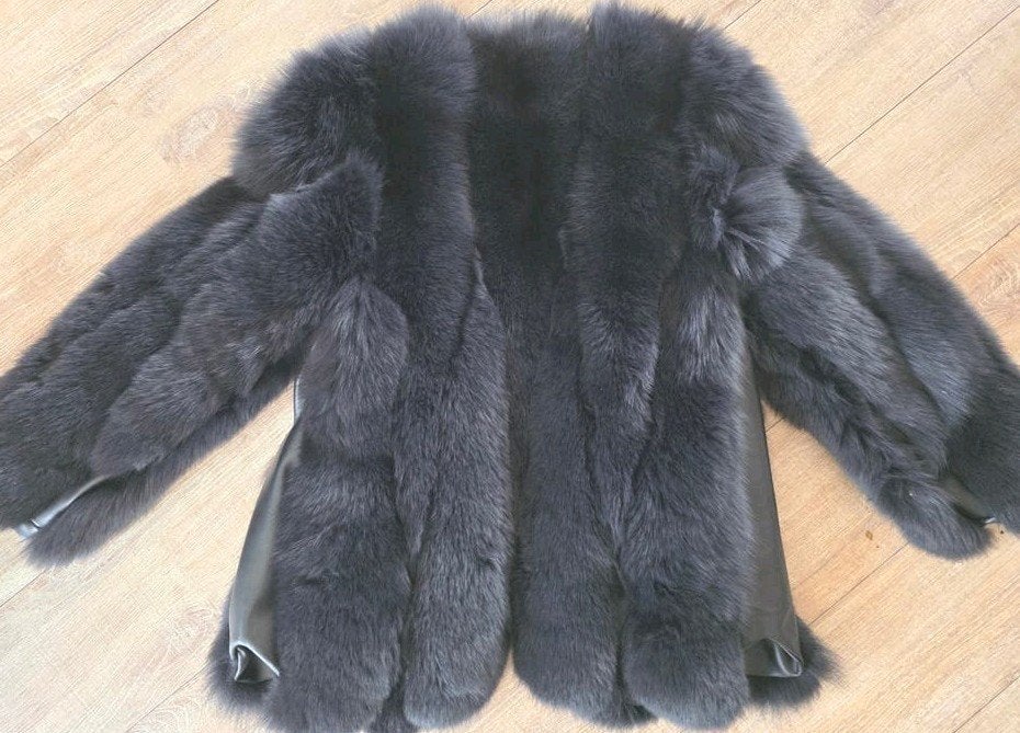 Zwarte  bontjas vos, Kleding | Dames, Zwart, Nieuw, Handgemaakt, Ophalen