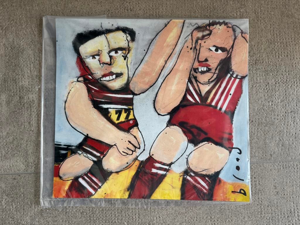 Herman Brood voetballers print, Antiek en Kunst, Kunst | Schilderijen | Modern, Ophalen of Verzenden