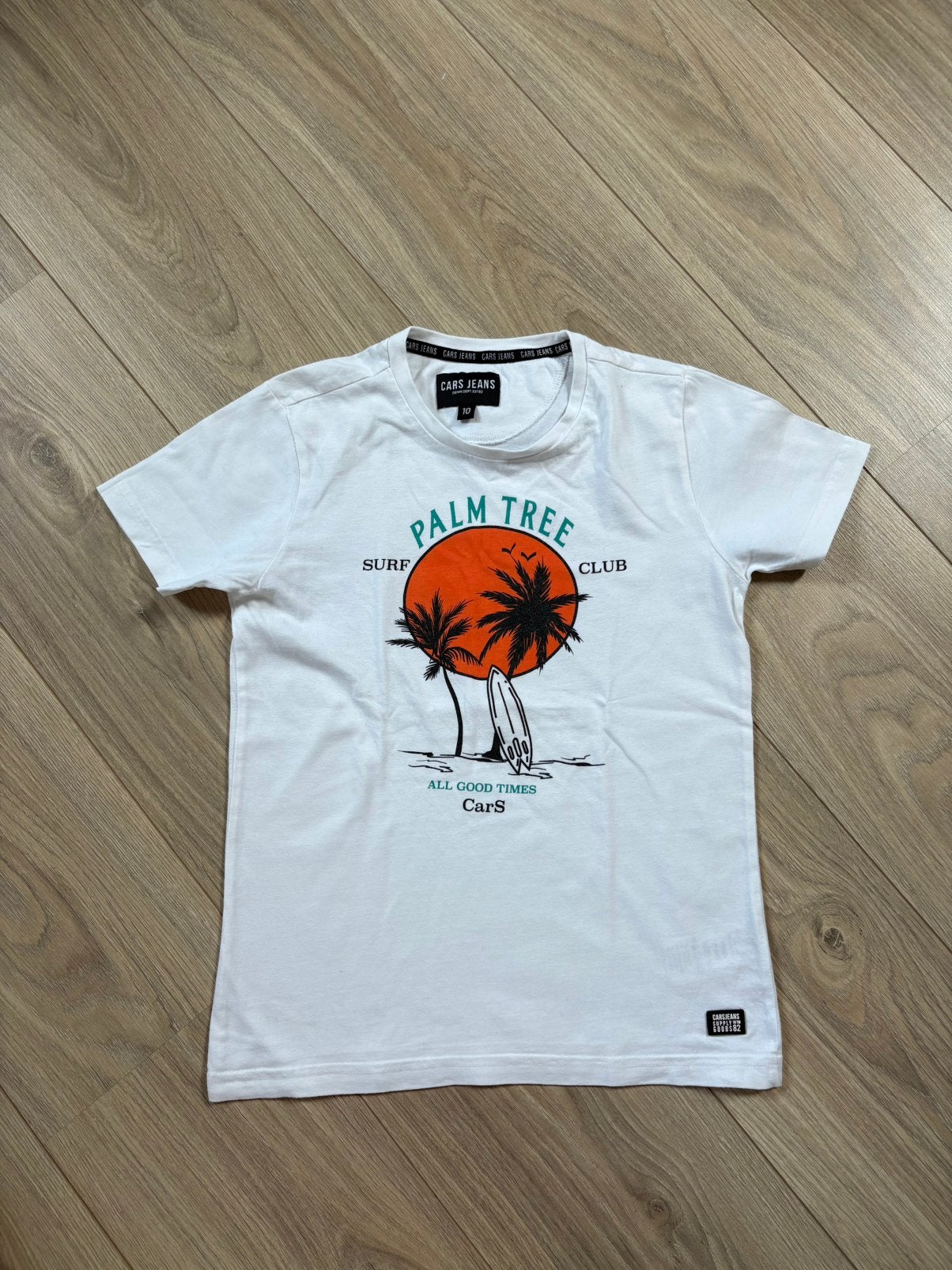 Wit Cars Jeans shirt - maat 10/140, Ophalen of Verzenden, Zo goed als nieuw, Jongen, Shirt of Longsleeve