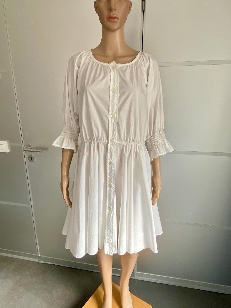 i382 Emporio Armani maat 40/42=M/L jurk katoen wit jurkje, Wit, Ophalen of Verzenden, Zo goed als nieuw, Knielengte