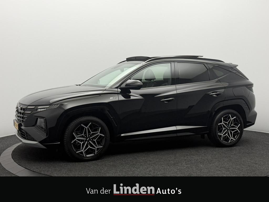 Hyundai Tucson 1.6 T-GDI HEV N Line Sky | Panoramadak | 360, Auto's, Hyundai, Gebruikt, 4 cilinders, 1650 kg, Zwart