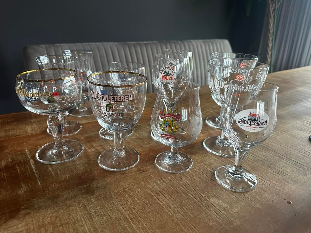 Bierglazen Collectie: Westmalle, Westvleteren, Rochefort e.a, Ophalen of Verzenden, Gebruikt
