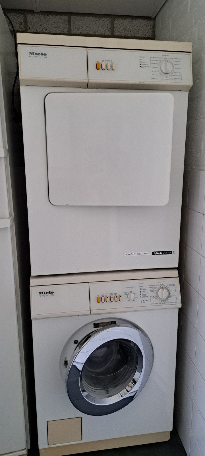 Miele wasmachine/droger., Witgoed en Apparatuur, Wasdrogers, Ophalen, Wolprogramma, Gebruikt, Luchtafvoer