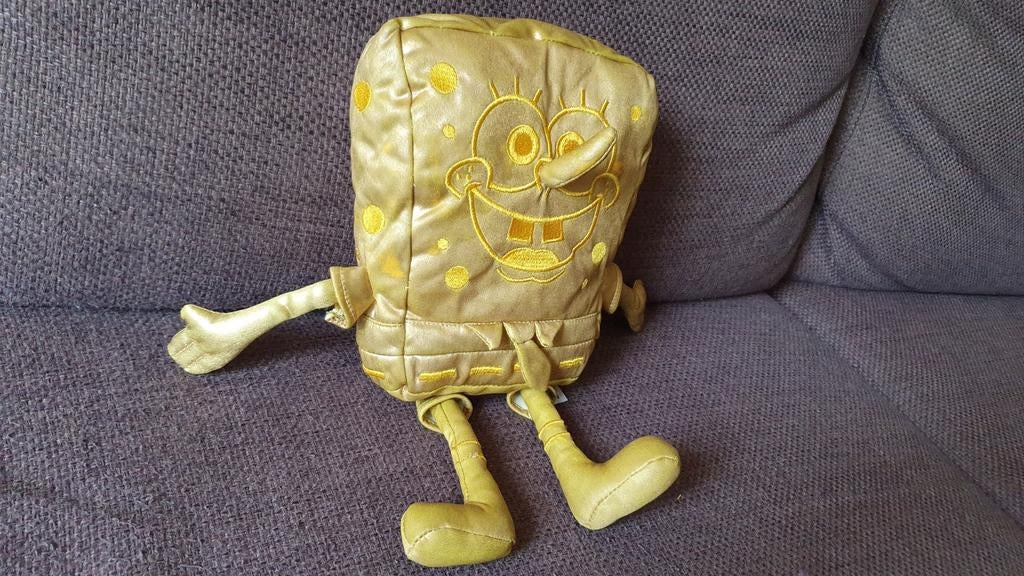 Gouden Sponge Bob knuffel., Ophalen of Verzenden, Zo goed als nieuw, Goud, Overige typen