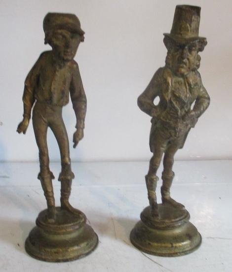 antieke karikaturale kandelaars figuren jockey 19eeuw, Verzenden