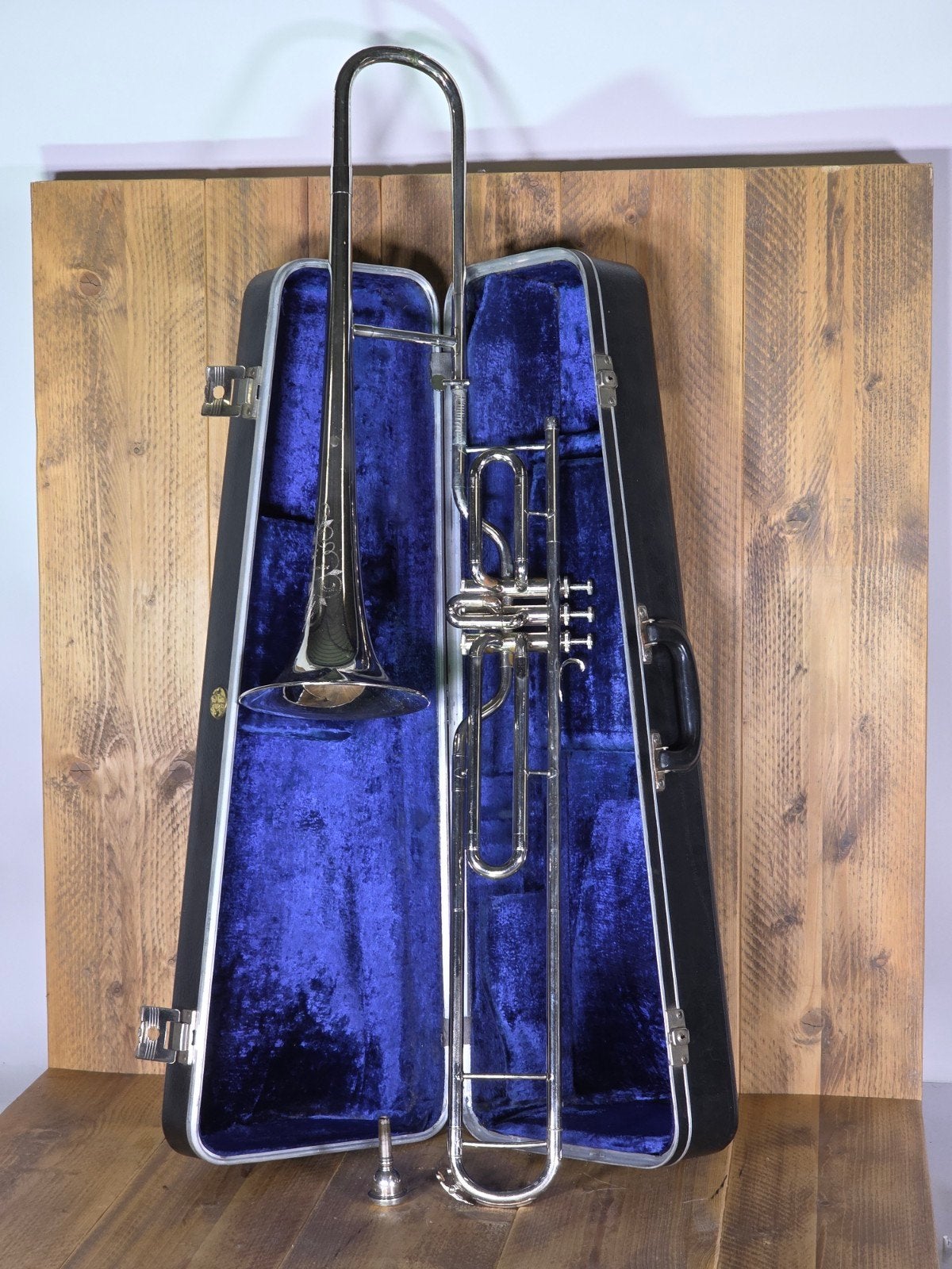 Vintage verzilverde Amati Kraslice schuiftrombone, Muziek en Instrumenten, Gebruikt, ., Overige typen, Ophalen of Verzenden