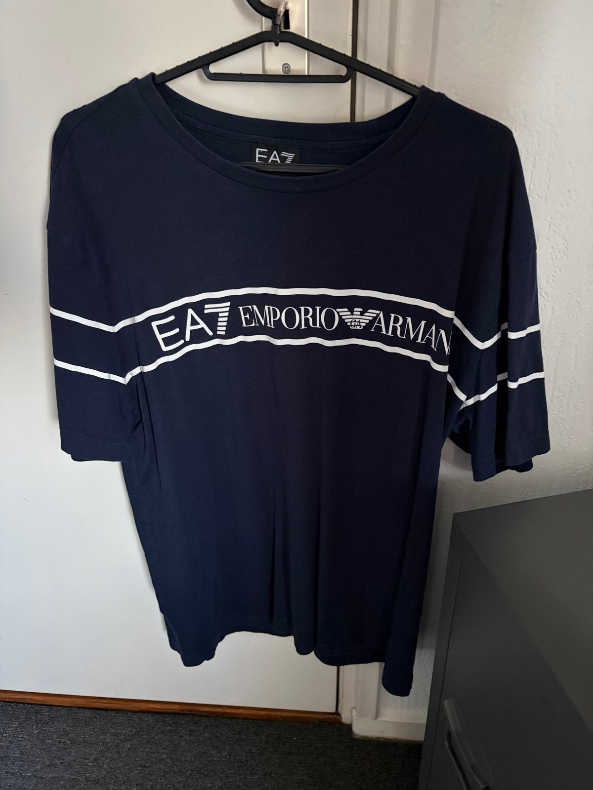 Emporio Armani EA7 T-shirt - Maat XL - Gedragen, Ophalen of Verzenden, Gedragen, Maat 56/58 (XL), Blauw