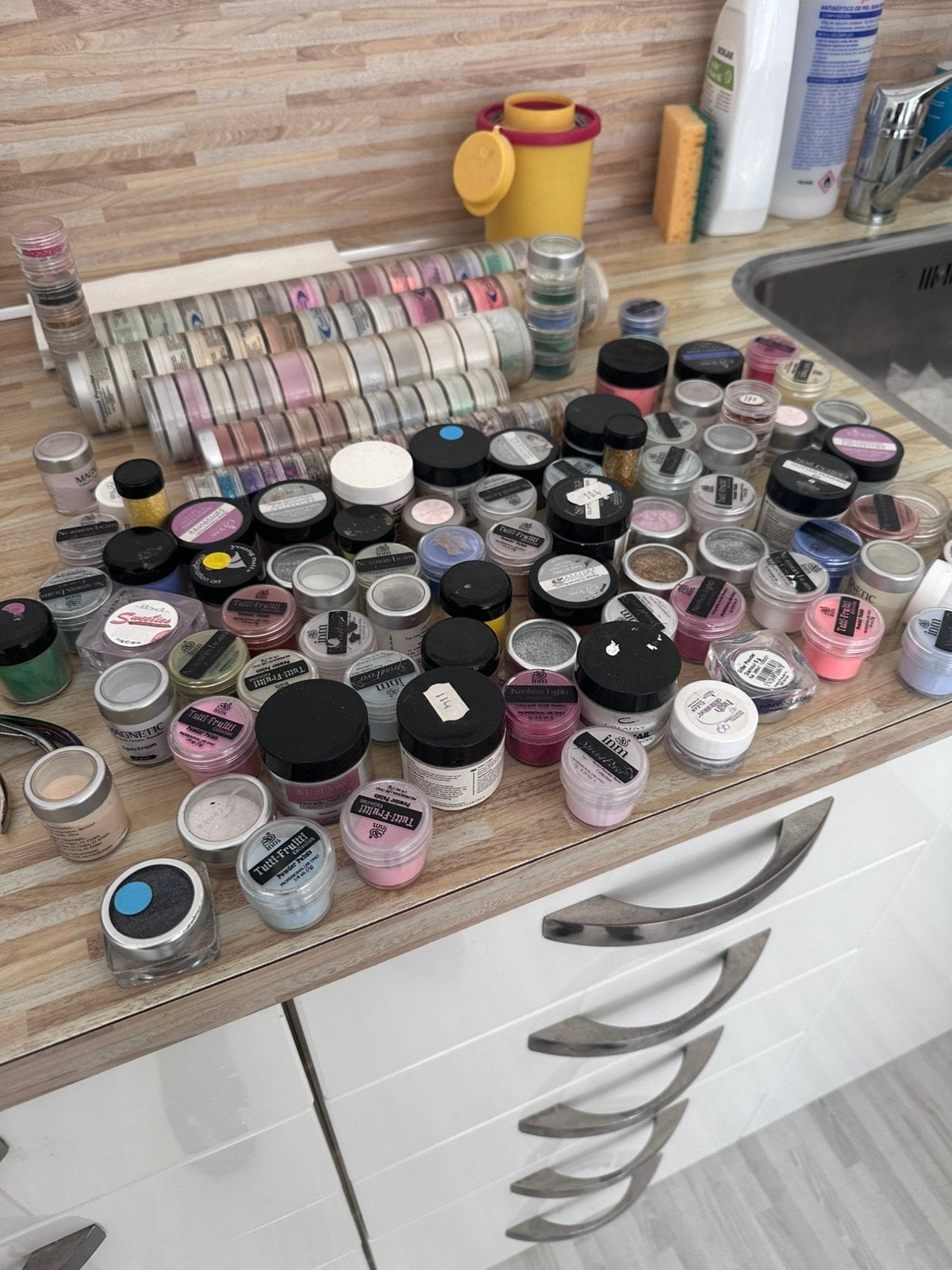 Veel kleuren poeder voor nagelstyliste, Verzenden, Zo goed als nieuw, Overige typen