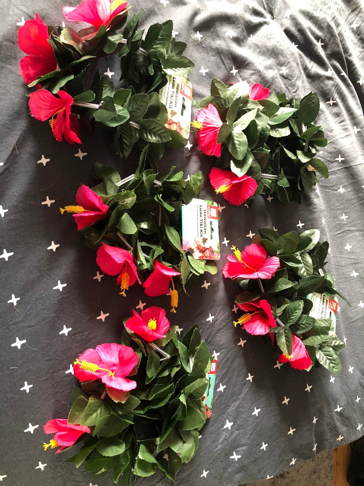 5x Hawaïian luau tiki kit of Hawaï set haarband en armband, Ophalen of Verzenden, Zo goed als nieuw