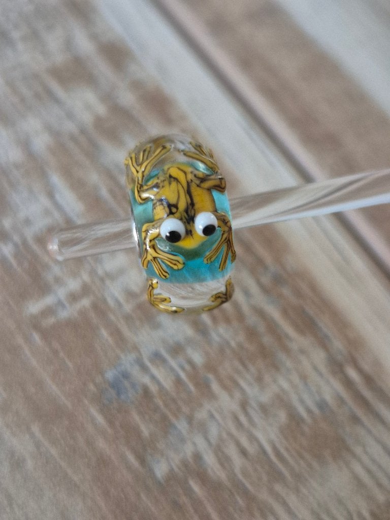 Trollbeads Jumbo Uniek Frog CC, Nieuw, Trollbeads, 1 bedel, Glas of Kristal