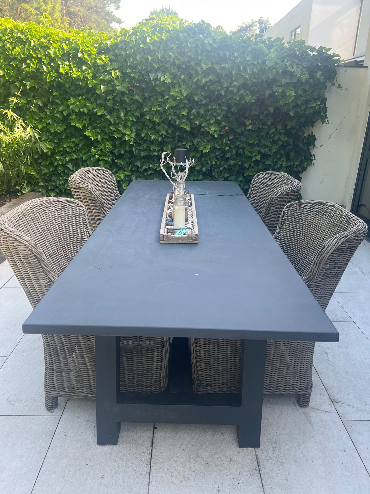 Aluminium tuintafel 260x100 cm – antraciet/grijs, Tuin en Terras, Tuintafels, Ophalen, Gebruikt, Rechthoekig, Aluminium