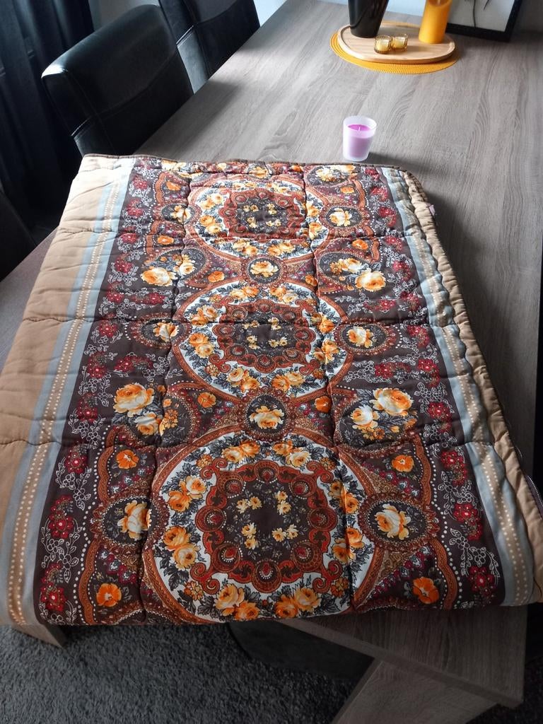 Vintage Slaapzak met Bloemenprint - Retro Design, Caravans en Kamperen, Slaapzakken, Ophalen of Verzenden, Gebruikt