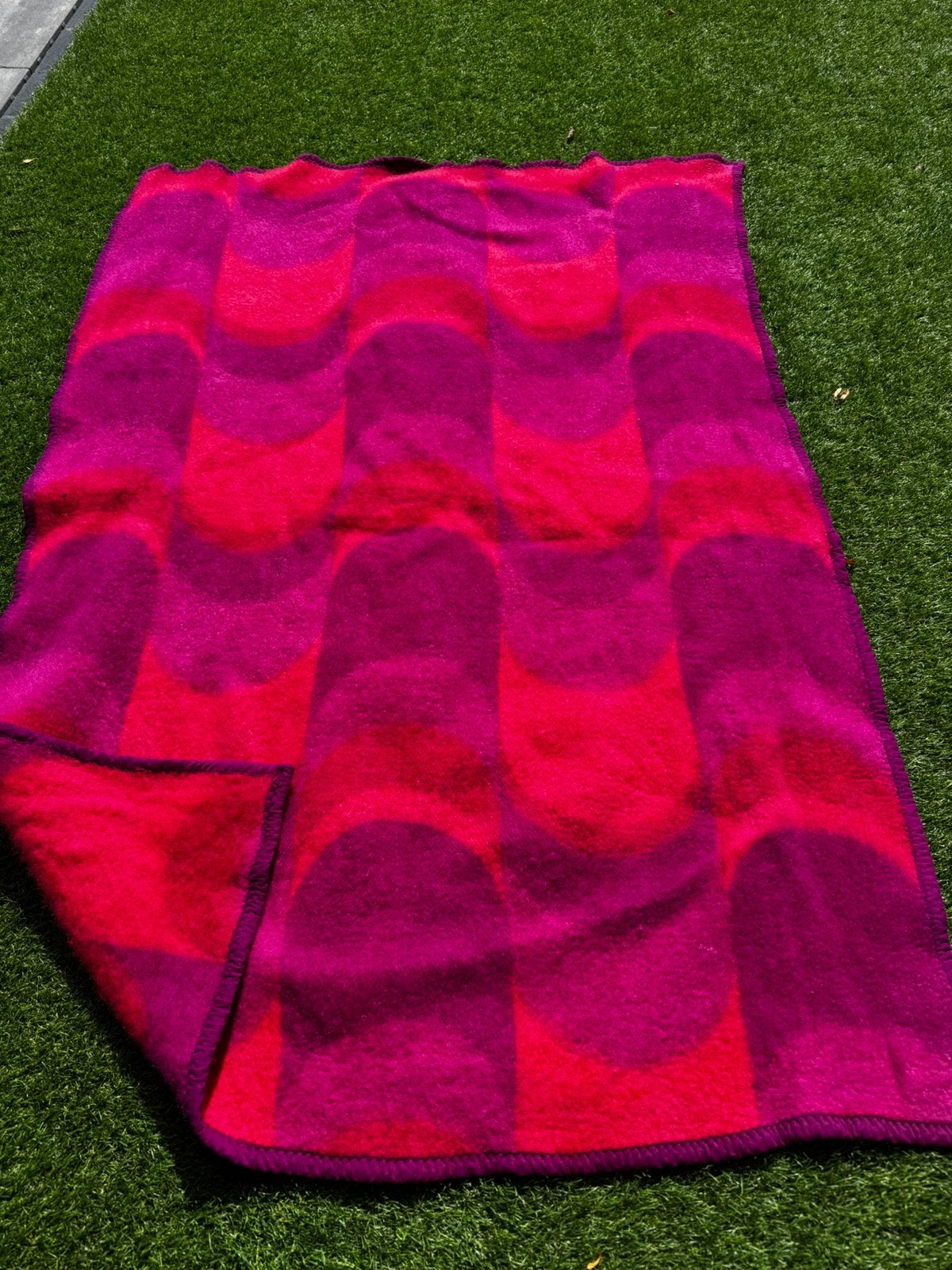 200x140 vintage jaten 70 wollen deken, Woondeken, Wol, 200 cm, Ophalen of Verzenden