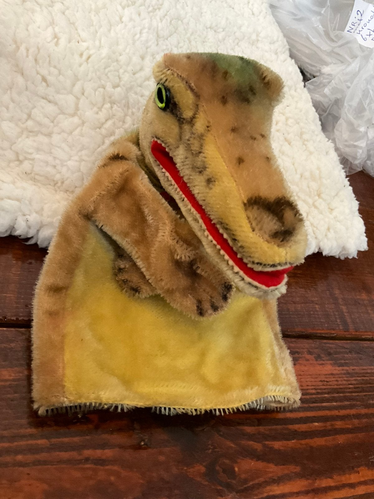 Oude zeldzame handpop van Steiff met nippeltje en label, Ophalen of Verzenden