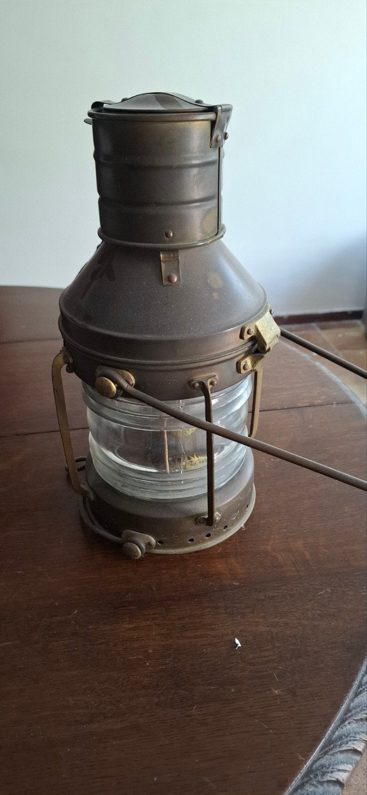 Antieke scheepslantaarn - messing/koper, Antiek en Kunst, Antiek | Lampen, Ophalen