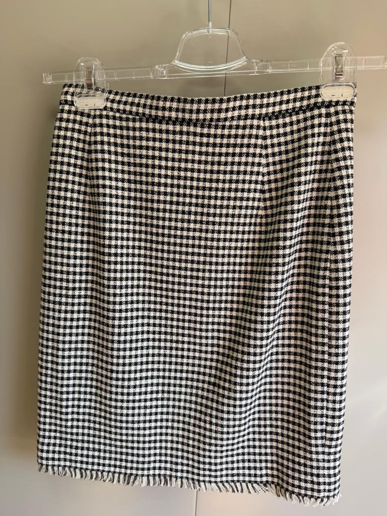 MaxMara Weekend Zwart-wit Geruite Rok met Franjes, Kleding | Dames, Rokken, Zwart, Ophalen of Verzenden, Zo goed als nieuw, Maat 34 (XS) of kleiner