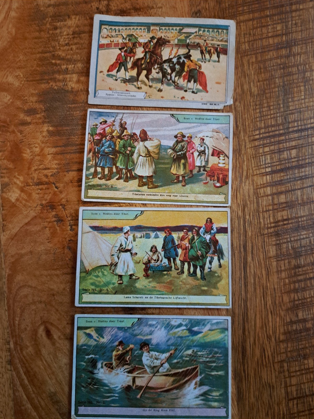 4 oude Kahrel's Thee plaatjes - Tibet, Ophalen of Verzenden, Voor 1920, Buitenland, Knipsel(s)