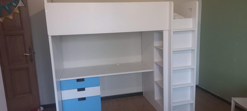 SMÅSTAD Hoogslaper met matras, Ophalen, 85 tot 100 cm, Gebruikt, Matras