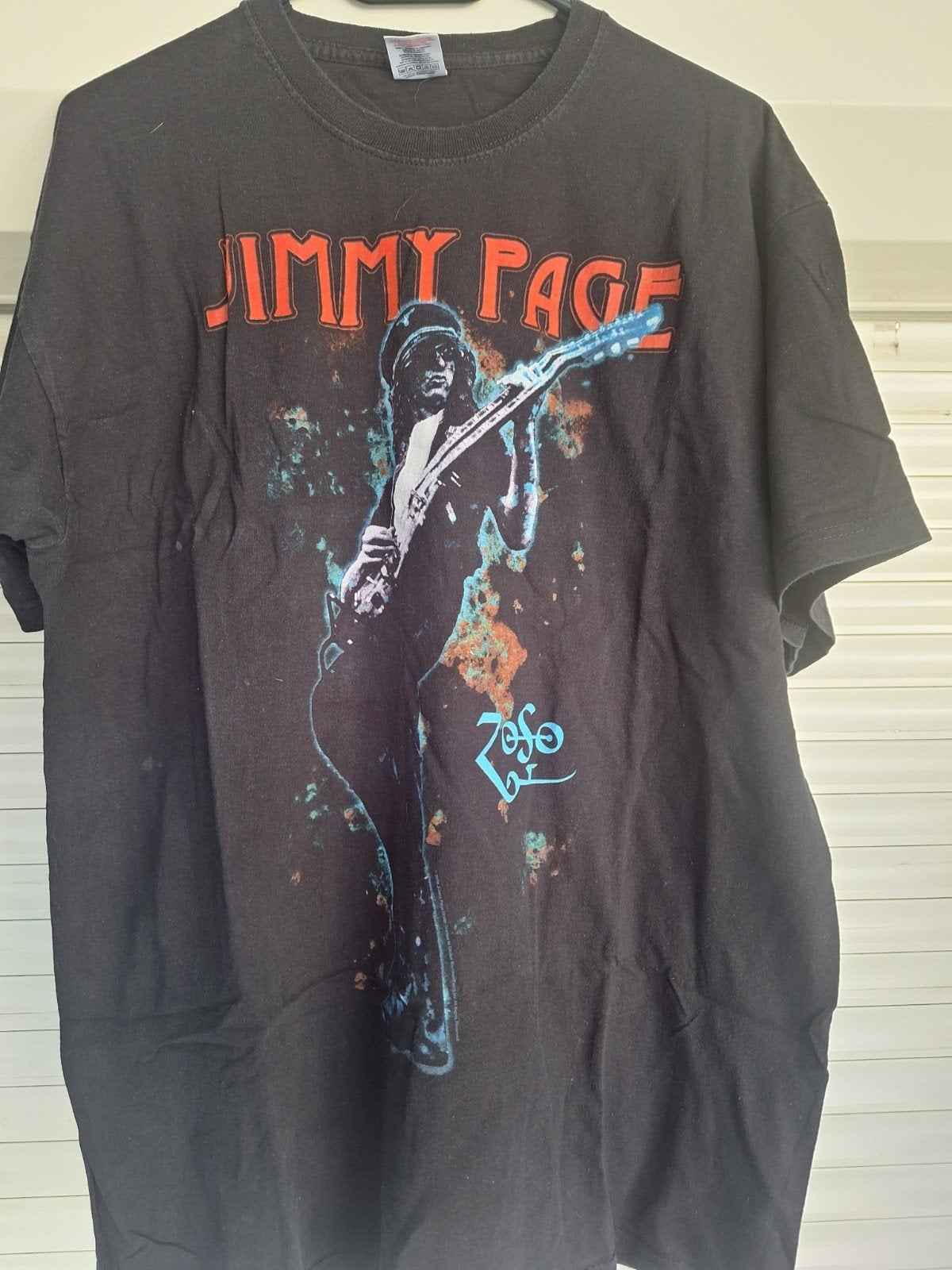 Jimmy Page Led Zeppelin T-shirt Zwart Maat L, Maat 52/54 (L), Verzenden, Zwart, Gedragen