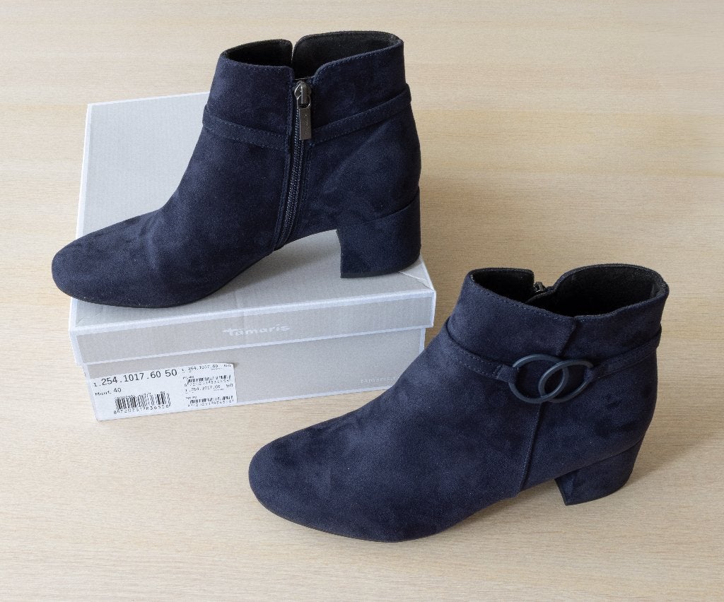 schoen, Tamaris, Blauw, Lage of Enkellaarzen, Nieuw