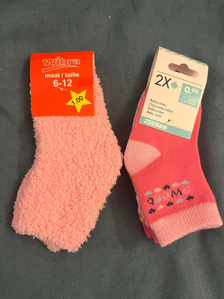 3 paar babysokken maat 74-80, Gebruikt, Meisje, Ophalen of Verzenden, Sokjes