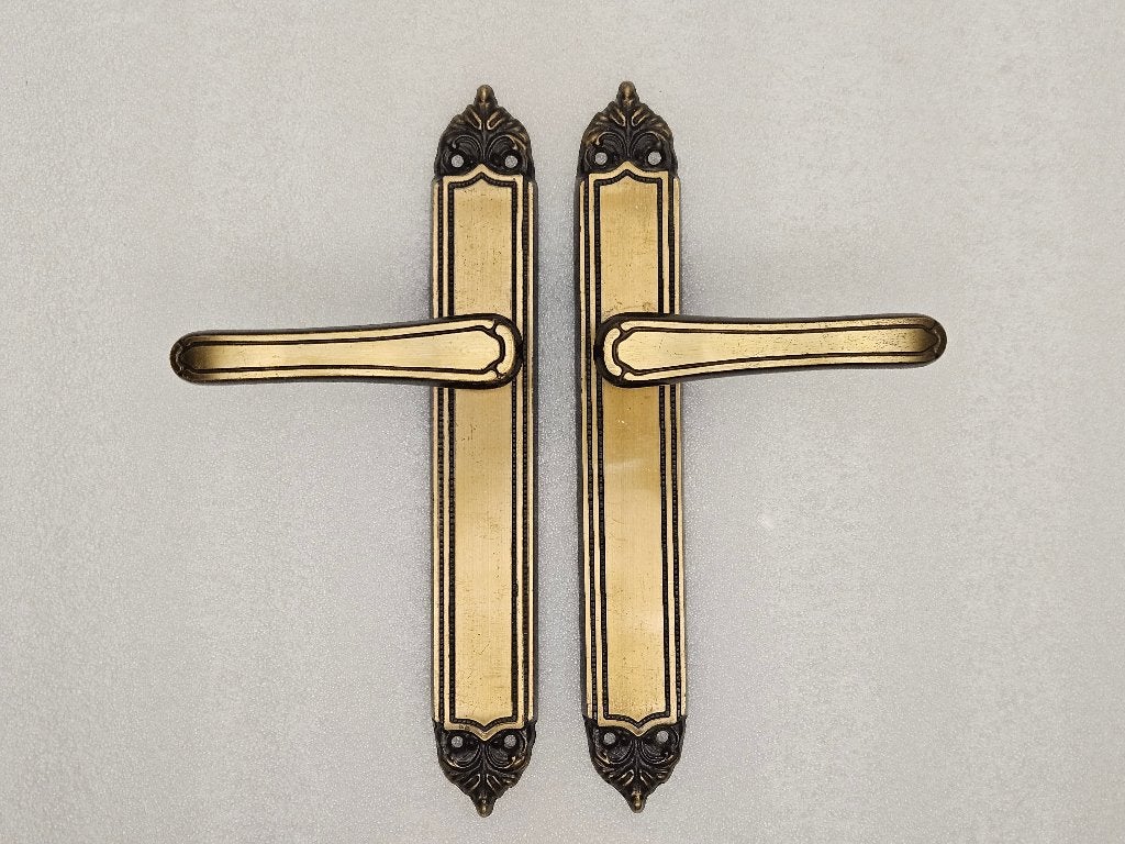 Setje vintage bronskleurig Deurbeslag set nr.16, Antiek en Kunst, Ophalen of Verzenden