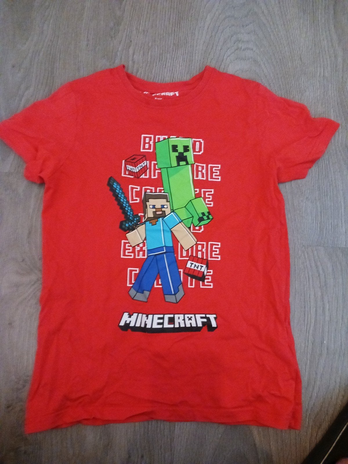 Minecraft T-shirt rood maat 146, Ophalen, Gebruikt, Minecraft, Shirt of Longsleeve