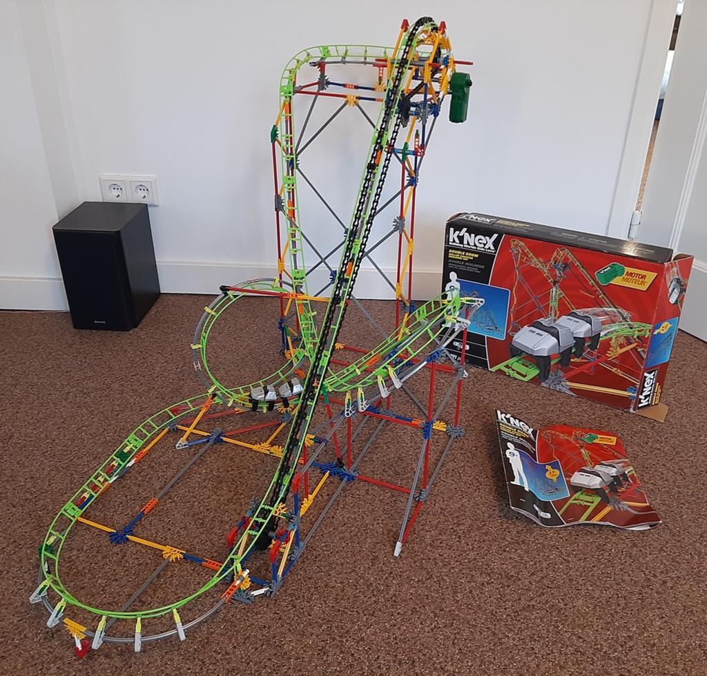 Knex Double Doom rollercoaster achtbaan compleet 891 stukjes, Verzenden, Zo goed als nieuw, K'nex