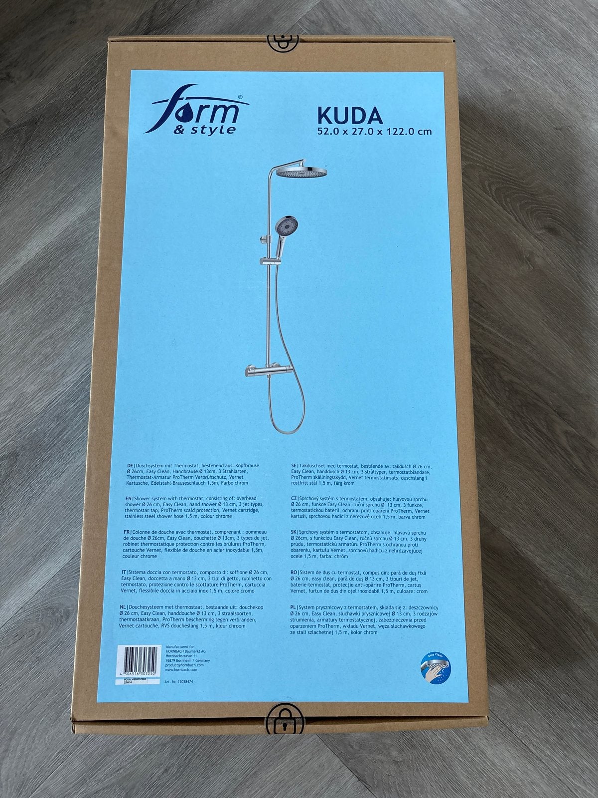 Form & Style Kuda Douchesysteem met Thermostaat, Ophalen, Nieuw, Chroom, Douche