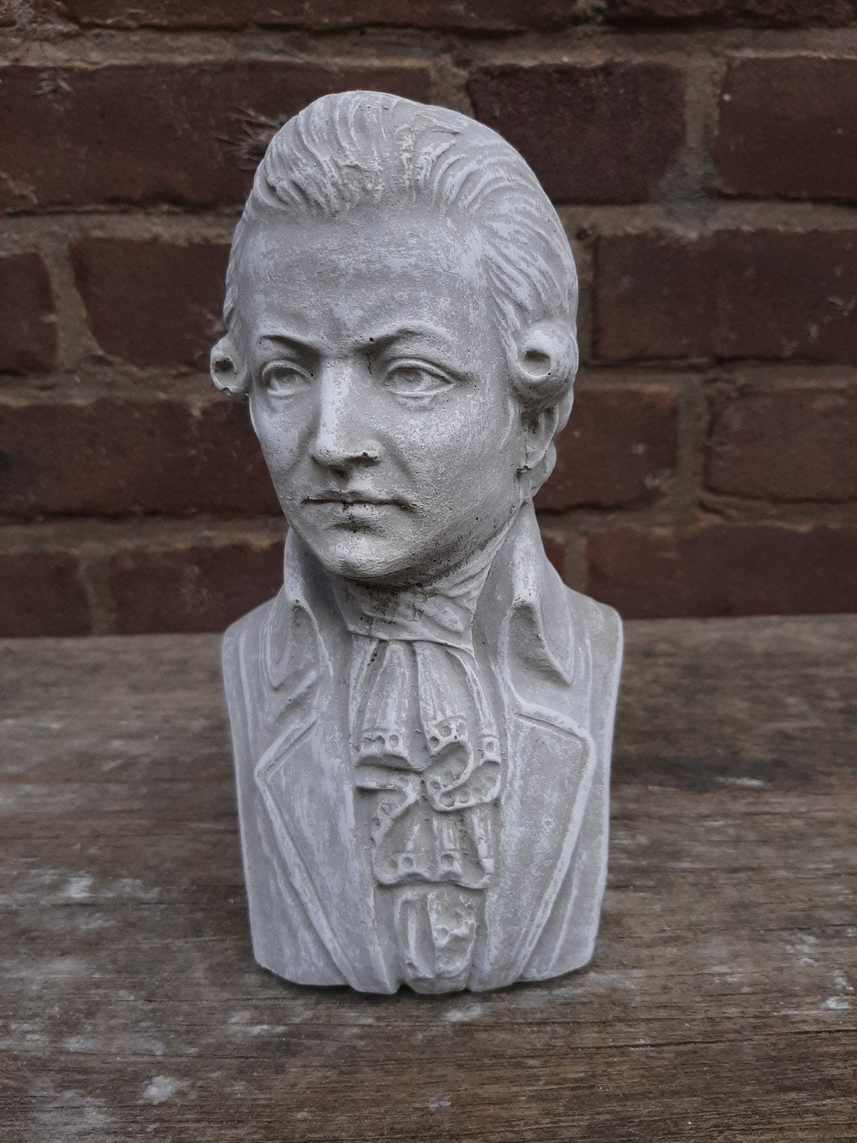 Mozart buste betonnen beeld tuinbeeld beton borstbeeld, Ophalen of Verzenden