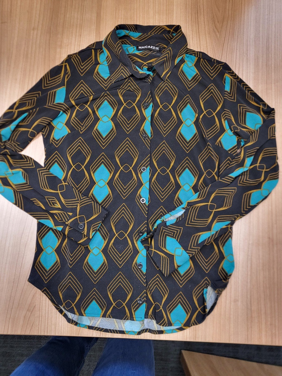 Maicazz blouse travelstof mt 36, Ophalen of Verzenden, Zo goed als nieuw, Maat 36 (S), Meerkleurig