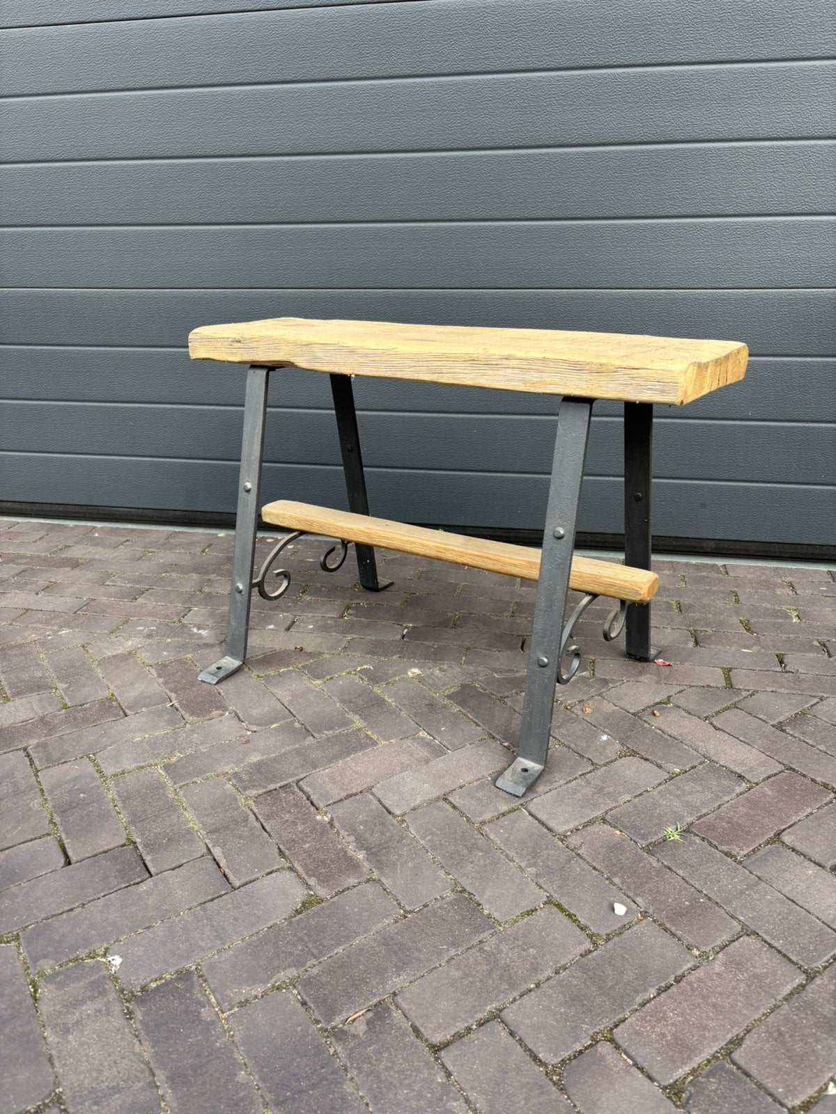 brocante bank, bankje , eiken bankje, Doe-het-zelf en Verbouw, Ophalen, Nieuw