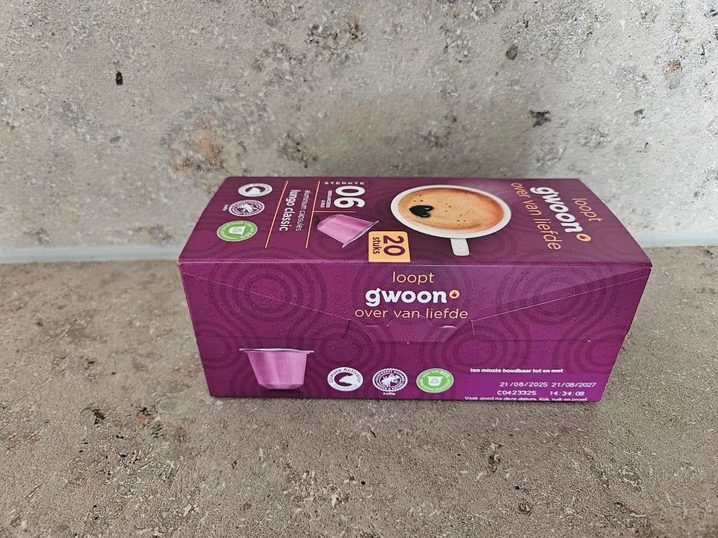 G'woon koffiecups lungo classic, 20 stuks, Diversen, Ophalen