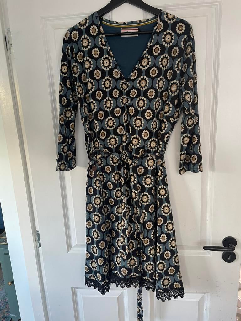 4ff 4 funkyflavours retro jurk, Kleding | Dames, Jurken, Zo goed als nieuw, Maat 42/44 (L), Blauw, Ophalen of Verzenden