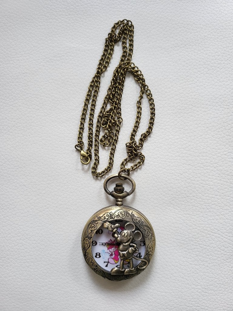 Mickey Mouse Zakhorloge met Ketting - Disney Collectie, Ophalen of Verzenden, Mickey Mouse, Nieuw, Overige typen