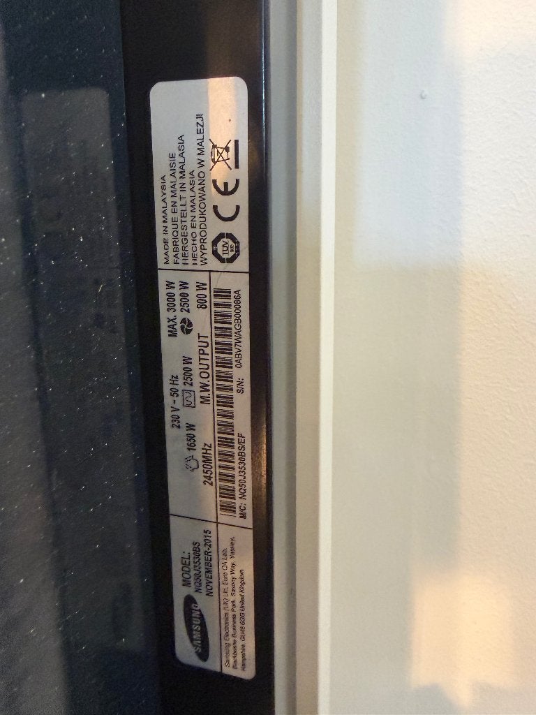 Samsung NQ50R3330BS Inbouw Combimagnetron, Witgoed en Apparatuur, Ophalen, Combimagnetron, Gebruikt, 60 cm of meer
