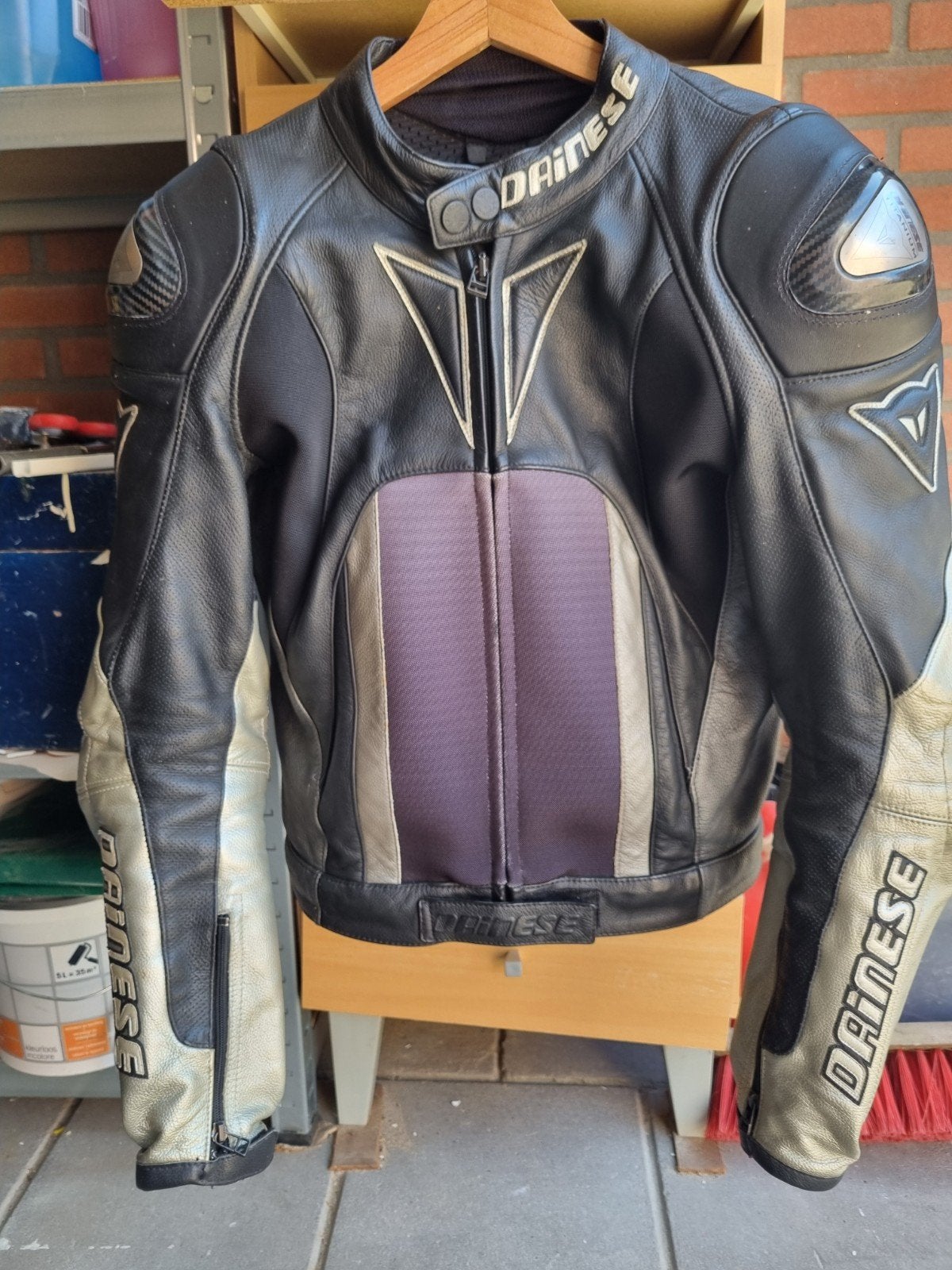 Dainese DS-72 Leren Motorjas - Zwart/Goud, Ophalen, Dainese, Jas | leer, Dames