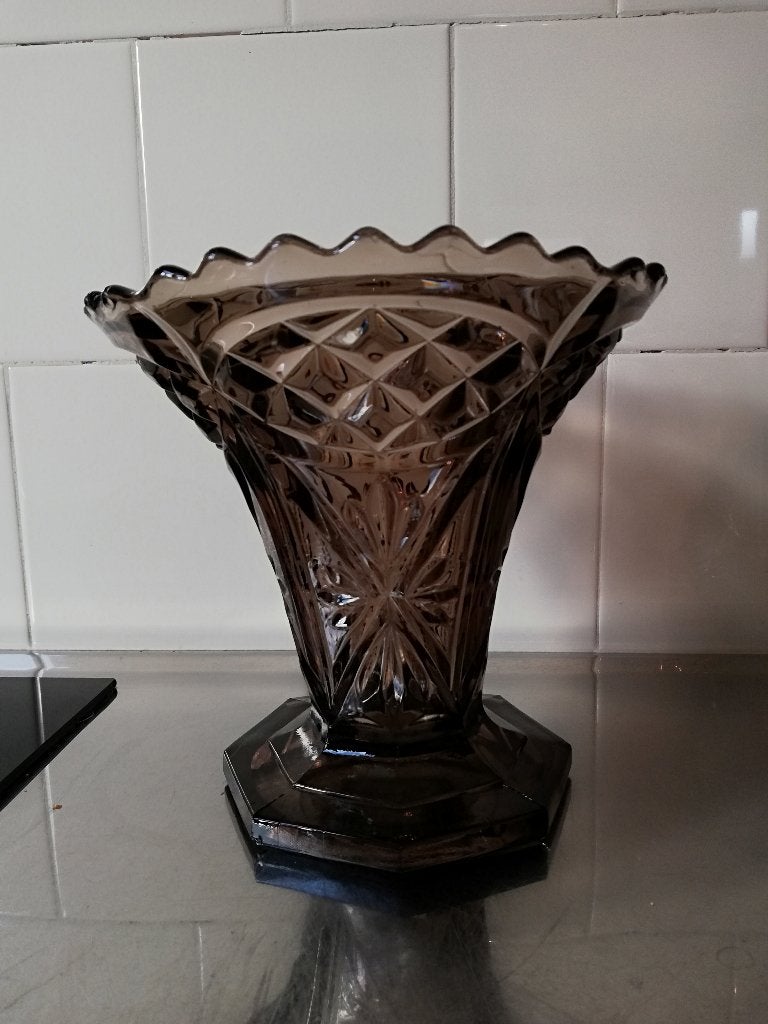 2 stuks beschikbaar prachtige glazen art deco vazen, Ophalen