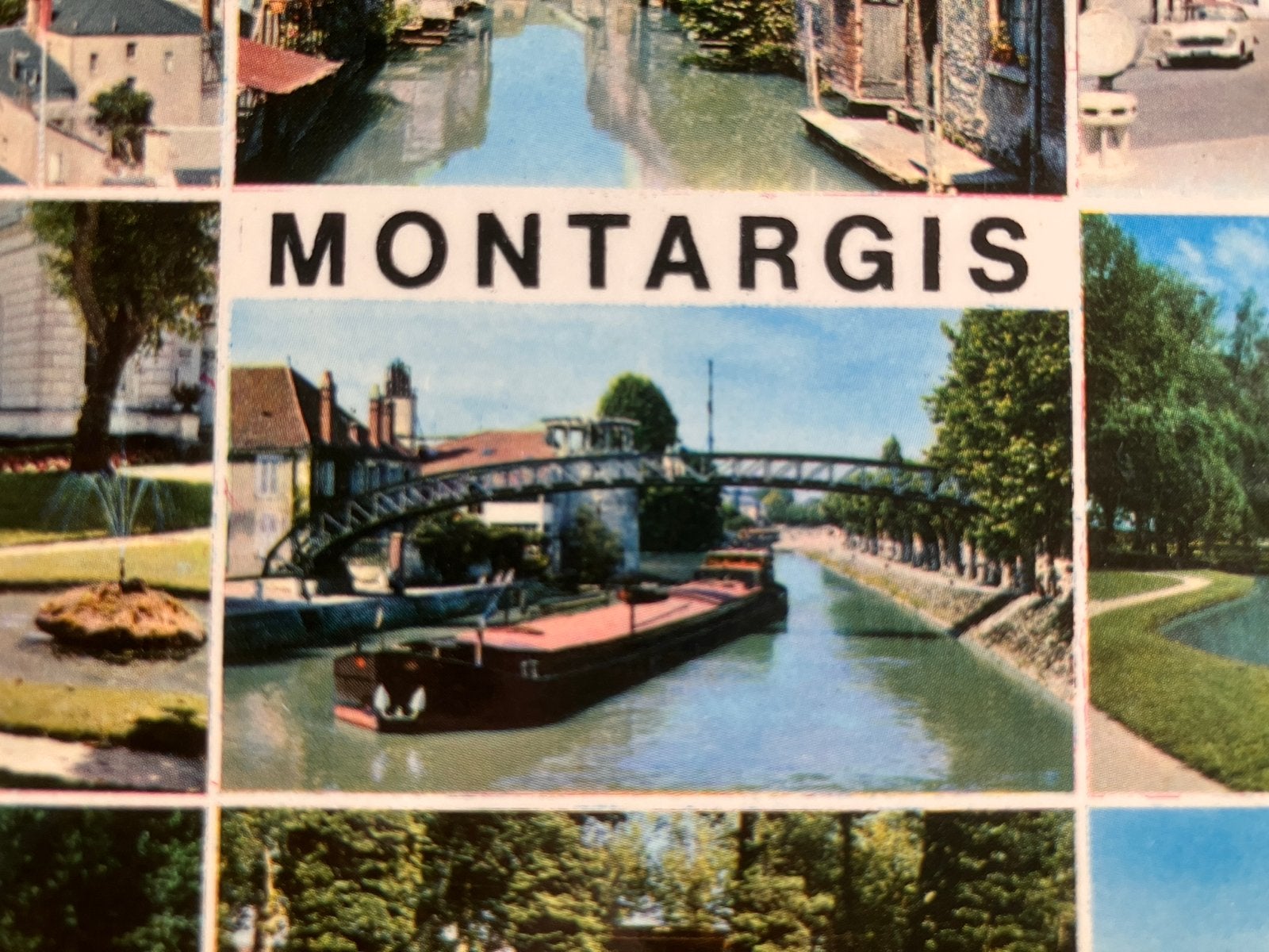 Vrachtschip in het Kanaal van Briare. Montargis - 1974, Ophalen of Verzenden, Gebruikt, Motorboot, Kaart, Foto of Prent