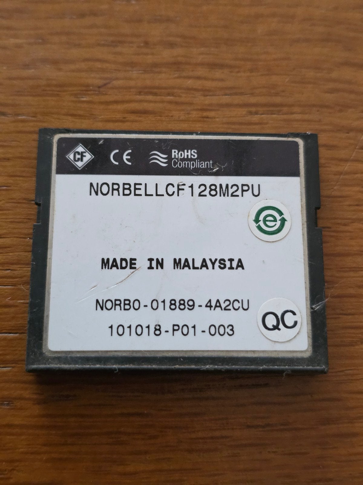 NORBELL Compact Flash Card 128MB - CF Geheugenkaart, Gebruikt, NORBELL, Minder dan 2 GB, Ophalen of Verzenden