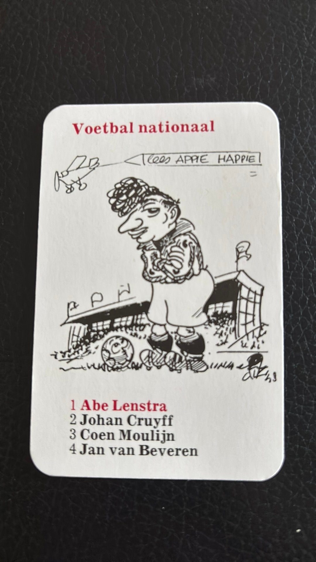 Voetbal ABE LENSTRA  Kaart DIK BRUYNESTEYN, Verzenden, Zo goed als nieuw, Overige binnenlandse clubs, Poster, Plaatje of Sticker