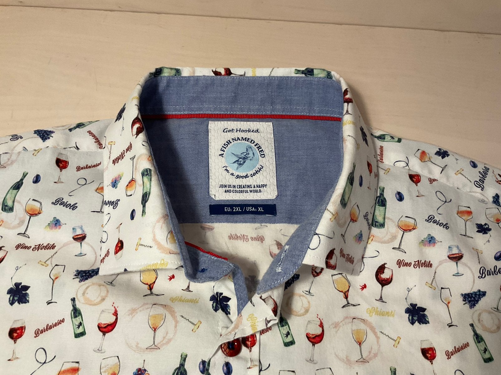 A Fish Named Fred maat 2XL voor welke look je ook gaat, Ophalen of Verzenden, Zo goed als nieuw, Wit, Overige halswijdtes