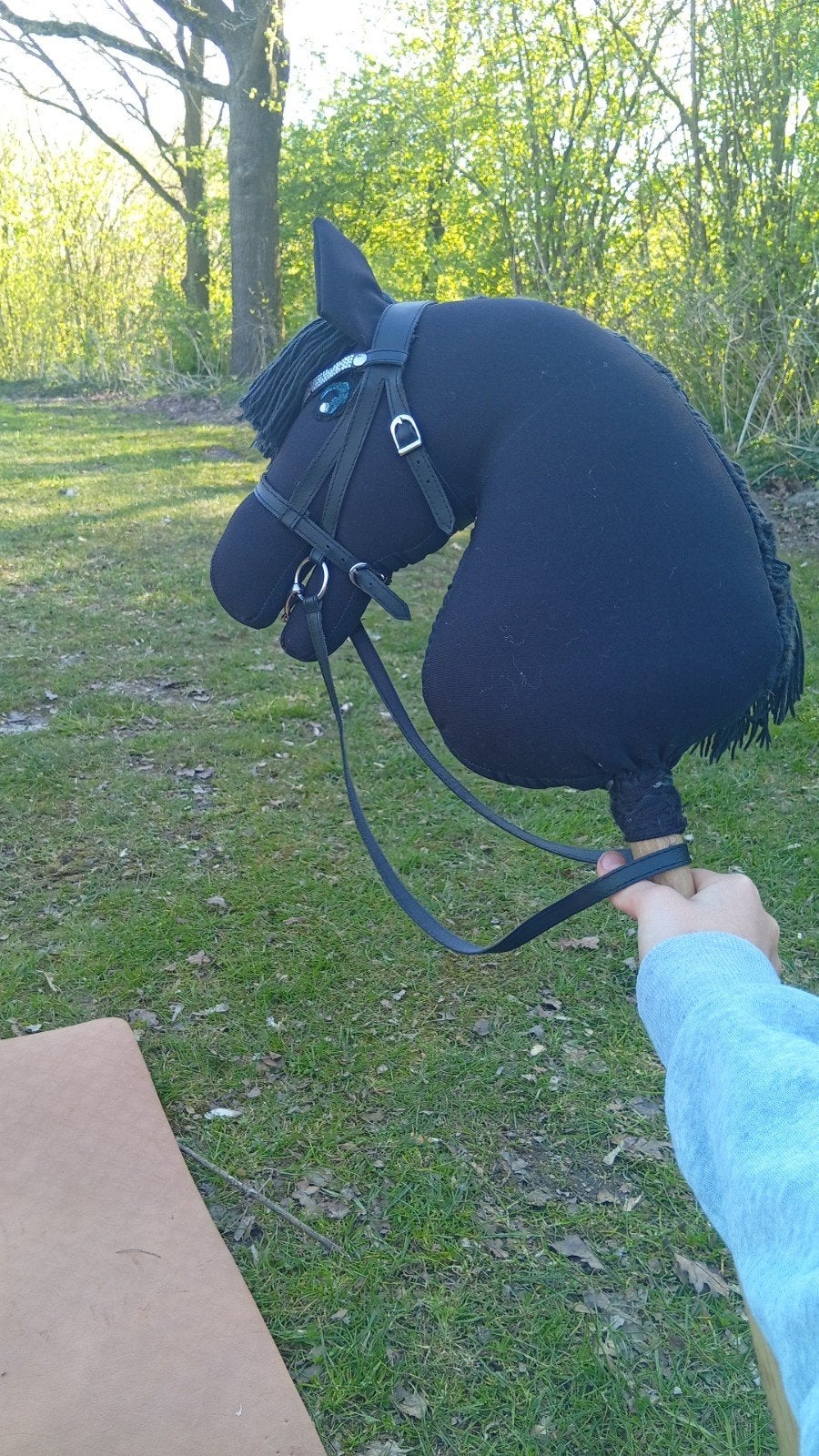 Zwart Hobby Horse met Hoofdstel - Zo goed als nieuw, Ophalen of Verzenden, Zo goed als nieuw, Jongen of Meisje