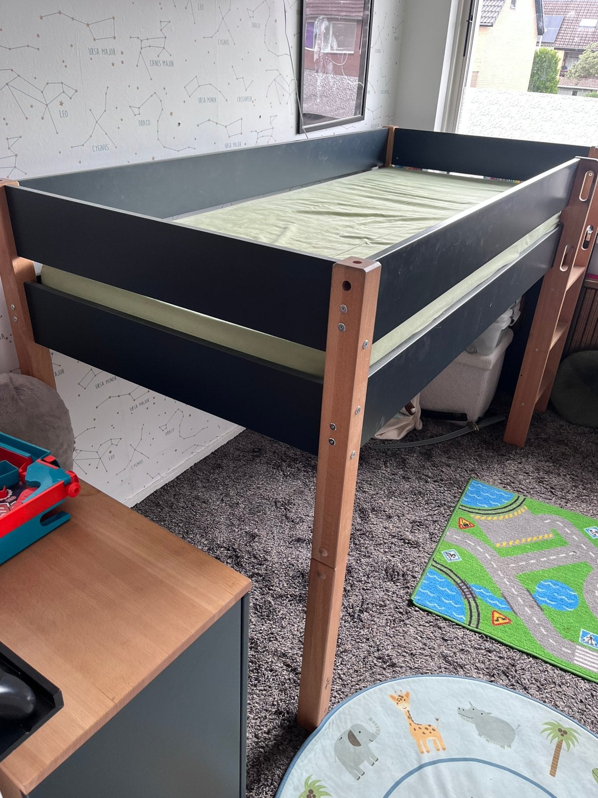 Hoogslaper/laagslaper met kast en commodekast., Ophalen, Gebruikt, 180 cm of meer, 85 tot 100 cm