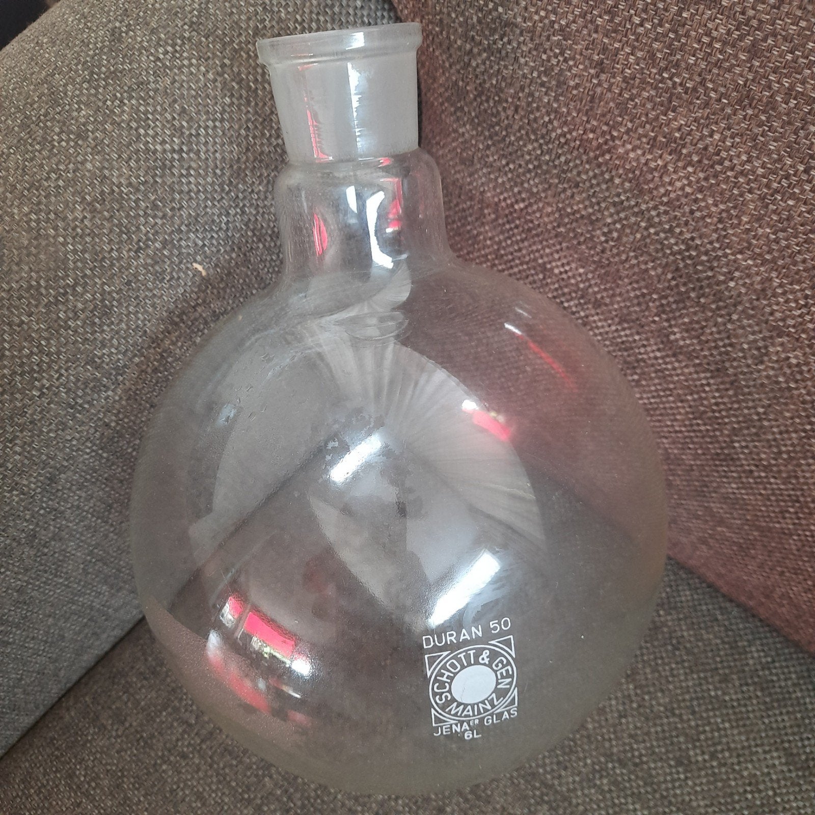 Duran 50 Rondbodemkolf 6L - Schott & Gen Jena Glas, Ophalen, Gebruikt, Glas