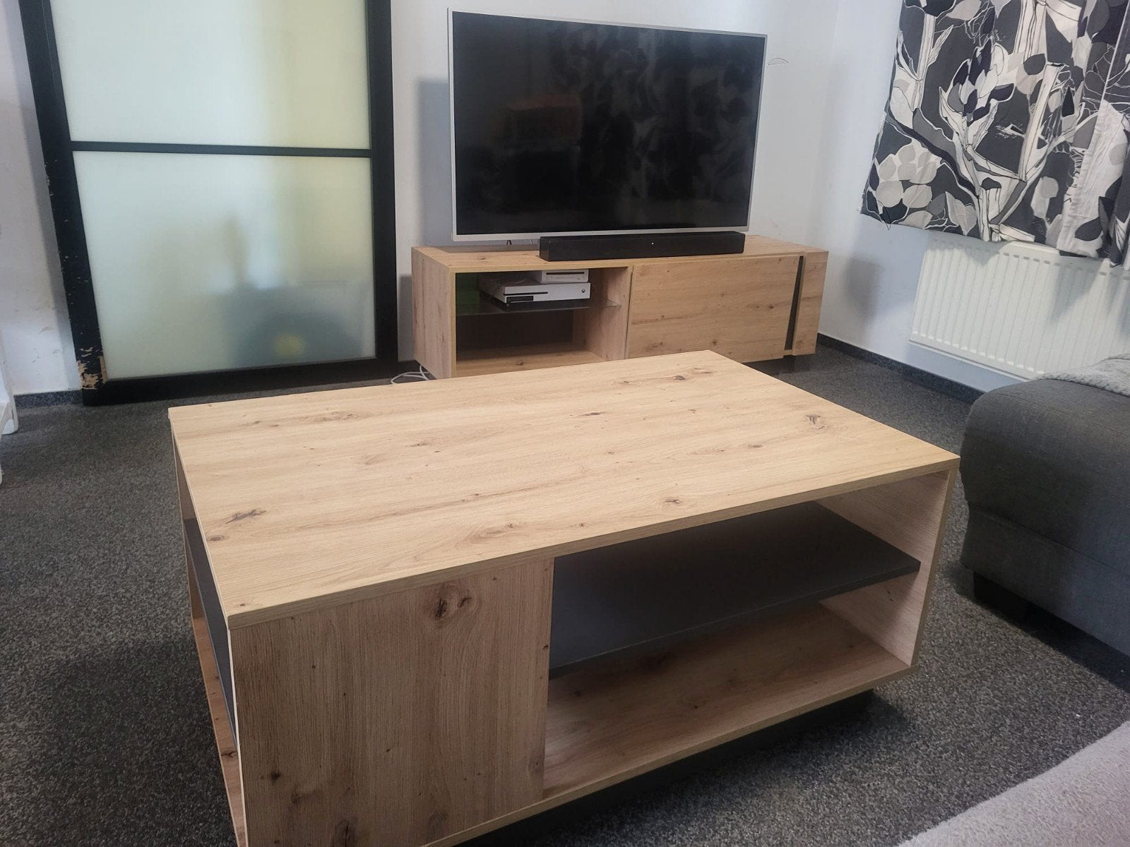 Complete Woonkamerset: Salontafel, TV-meubel en 2 Dressoirs, Ophalen, Gebruikt, 100 tot 150 cm, Minder dan 100 cm