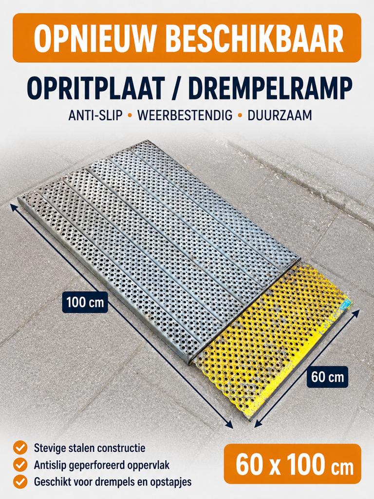 Oprijplaat Drempelhulp 60x100cm, Ophalen